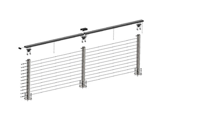 7 ft. Deck Cable Railing, 42 in. Base Mount, White , Stainless