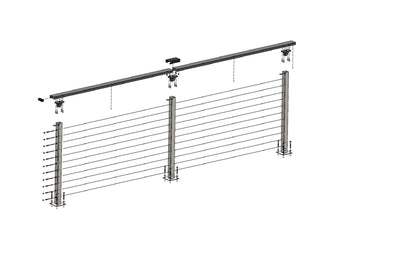 11 ft. Deck Cable Railing, 42 in. Base Mount in Grey , Stainless