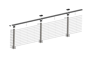 20 ft. Deck Cable Railing, 42 in. Base Mount, Grey , Stainless