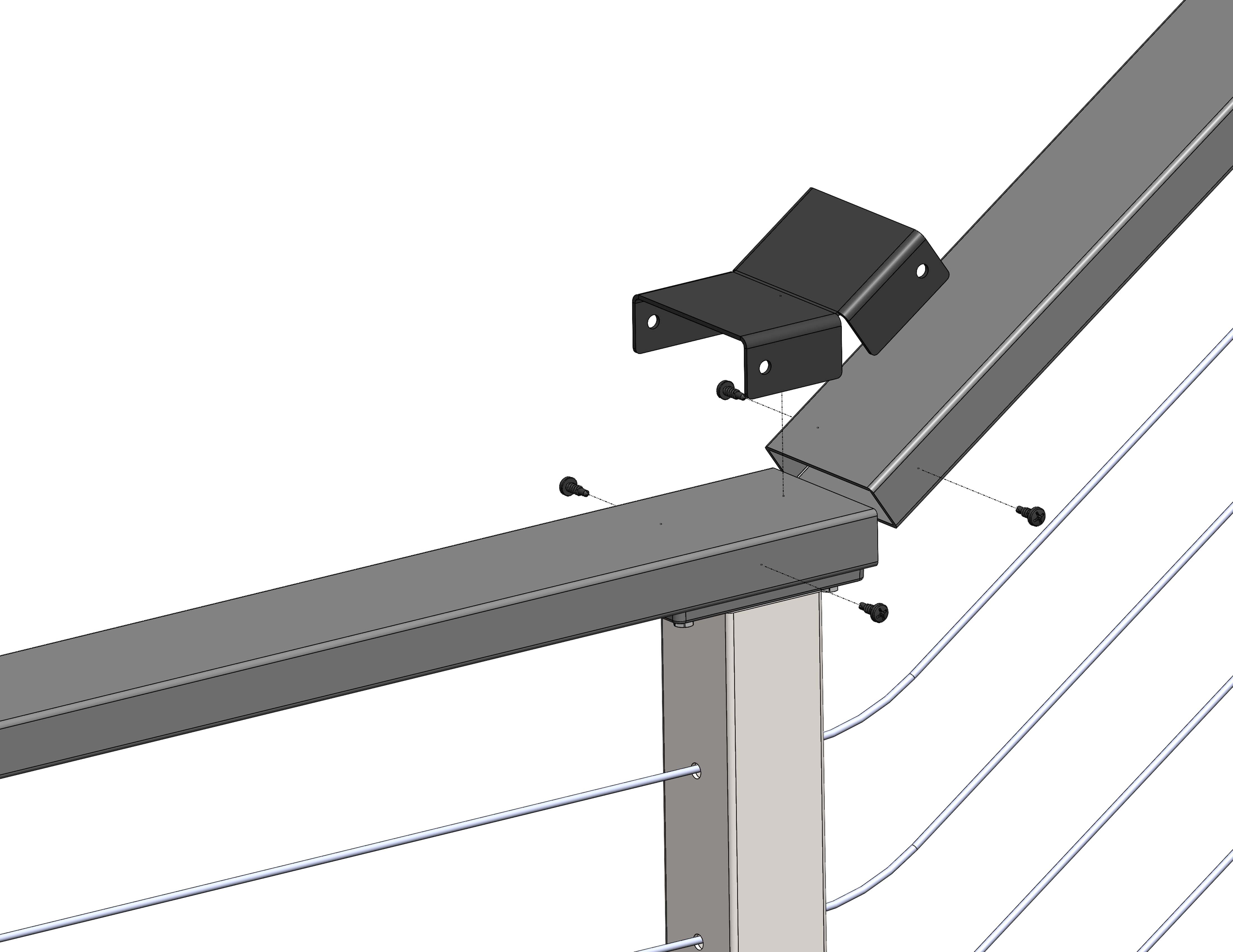 Sleeve Anchor Railing Horizontal to Stair Lower Sleeve, Black – CityPost Cable Railing