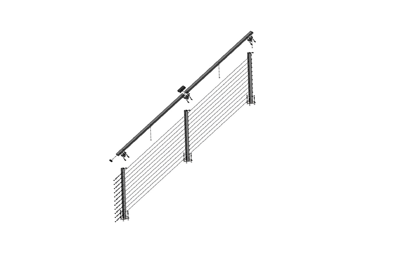 12 ft. Stair Cable Railing: 42 in. Base Mount: Bronze