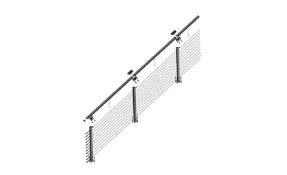 19 ft. Stair Cable Railing, 42 in. Base Mount, Black