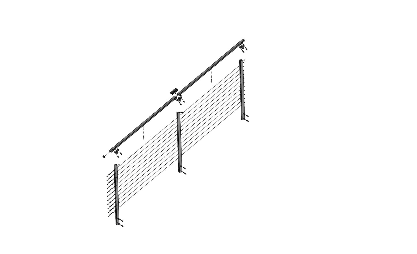 11 ft. Stair Cable Railing, 42 in. Face Mount, Grey