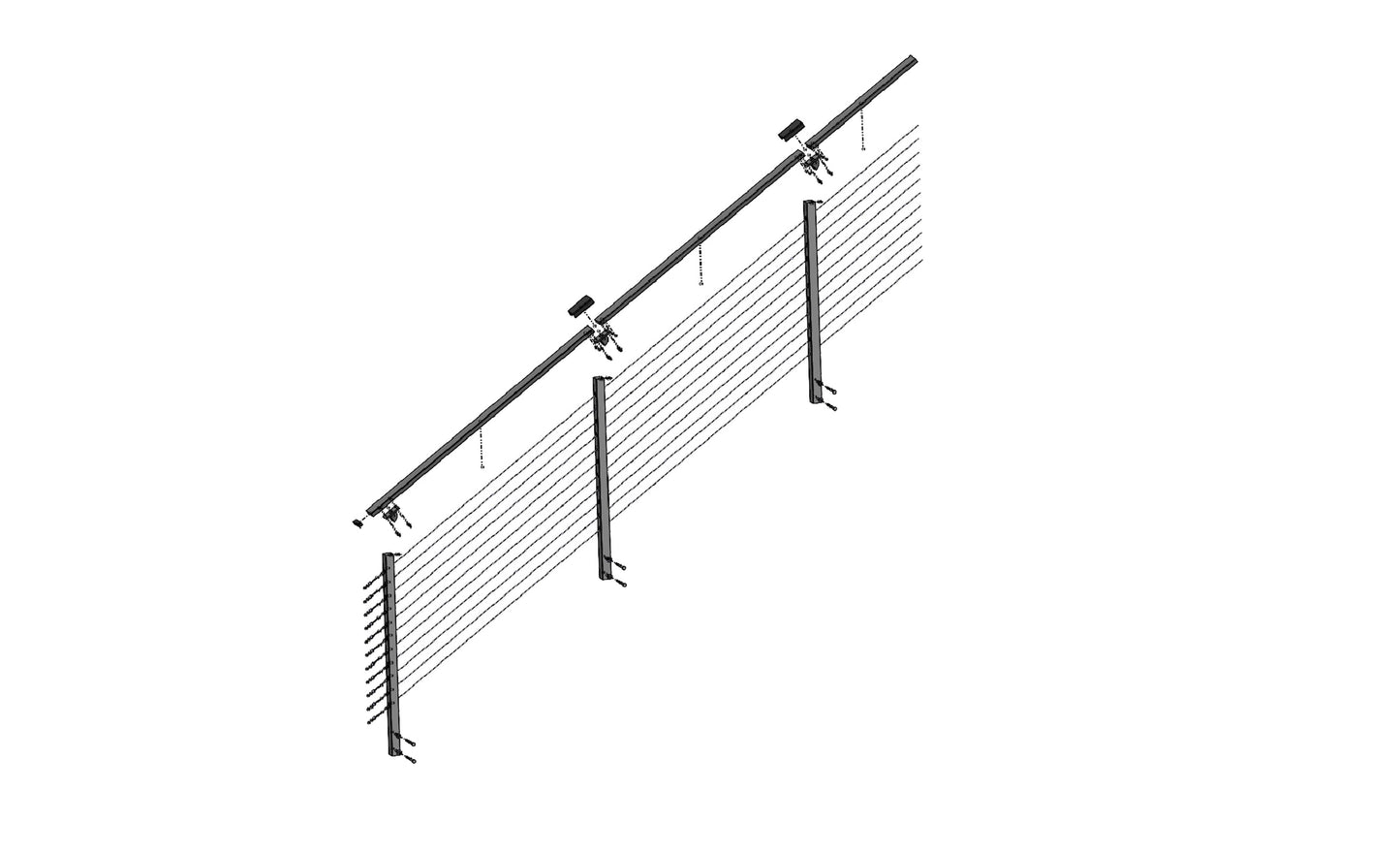 27 ft. Stair Cable Railing, 36 in. Face Mount in Grey , Stainless